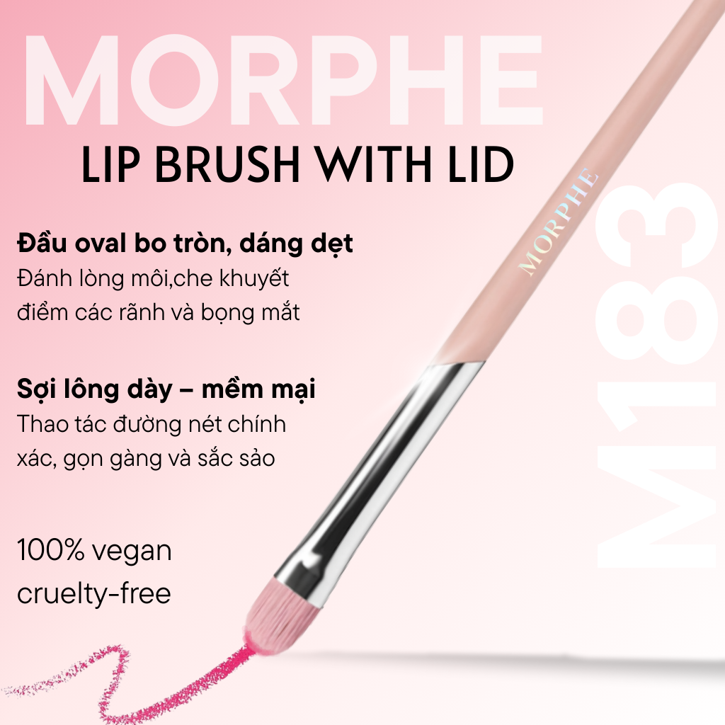 Cọ Tán Son Môi / Che Khuyết Điểm MORPHE Lip Brush With Lid M183